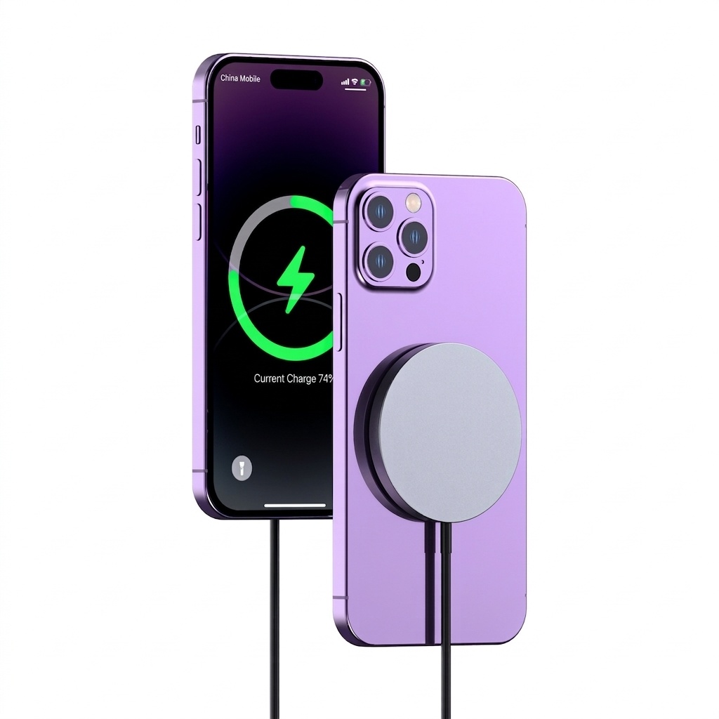 15W Magnetic Wireless Charger Pad for iPhone 15/14/13/12 Series, Strong Magnetic Alignment, Compact Design, Black