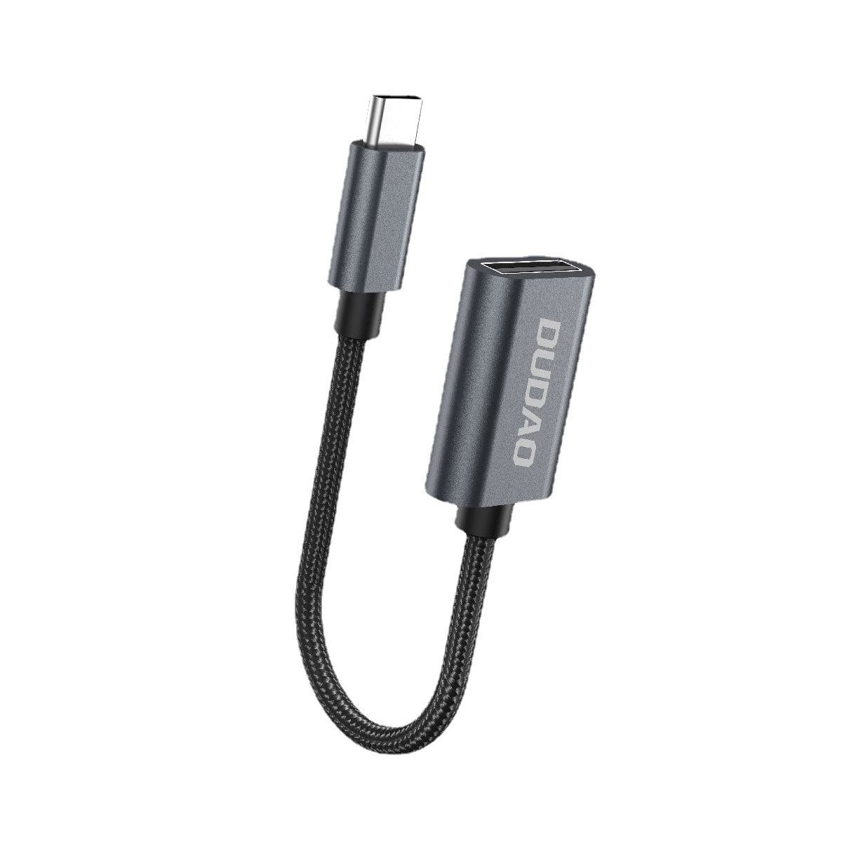 USB-C to USB-A OTG Adapter Cable, Fast Data Transfer, Plug-and-Play for Phones & Tablets, Gunmetal