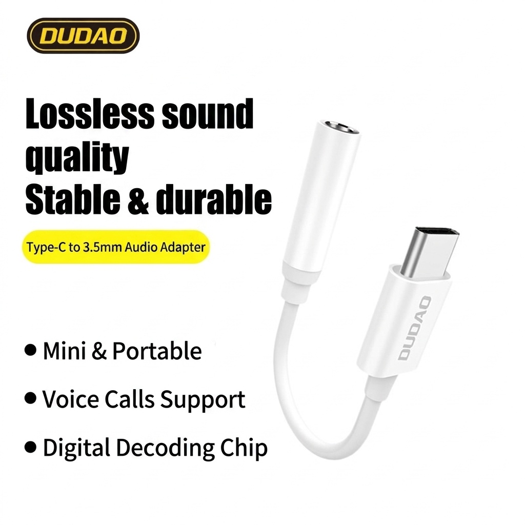 Adaptador de audio USB-C a 3,5 mm, convertidor de conector para auriculares, chip de decodificación digital para sonido sin pérdidas.