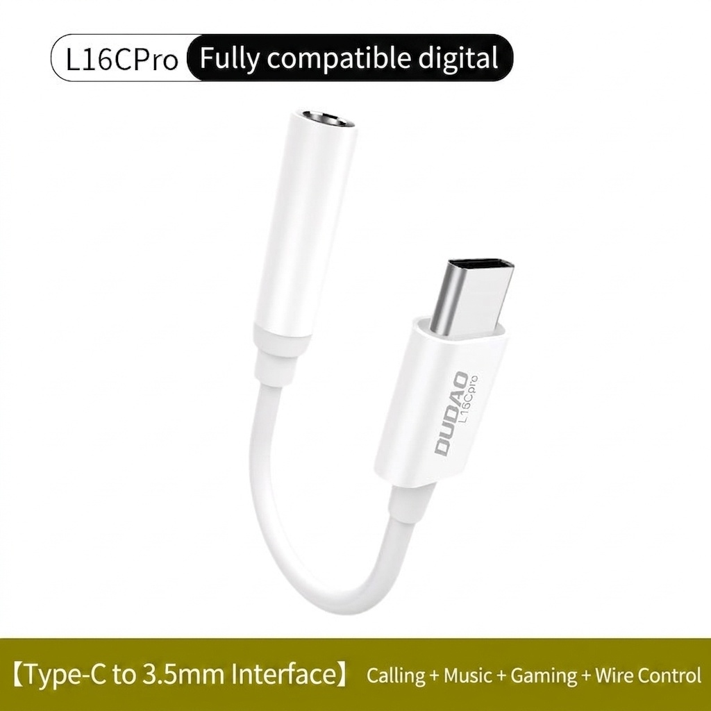 Adaptador de audio USB-C a 3,5 mm, convertidor de conector para auriculares, chip de decodificación digital para sonido sin pérdidas.