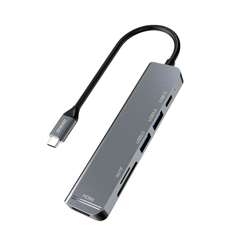 6-in-1 USB-C Hub Multiport Adapter with 100W PD, 4K HDMI, USB 3.0/2.0, SD/TF Card Readers