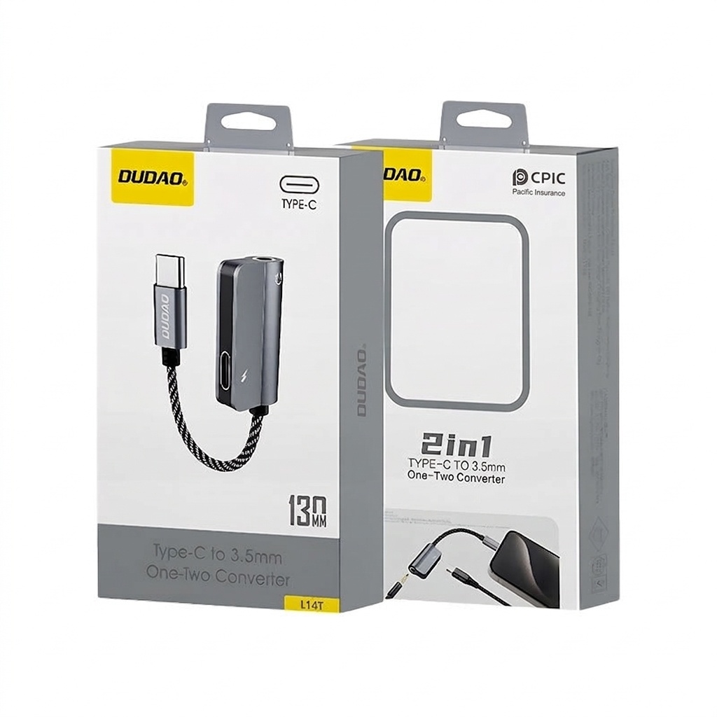2-in-1 USB-C to 3.5mm Audio & Charge Adapter for Gaming, High-Fidelity Sound & Fast Charging