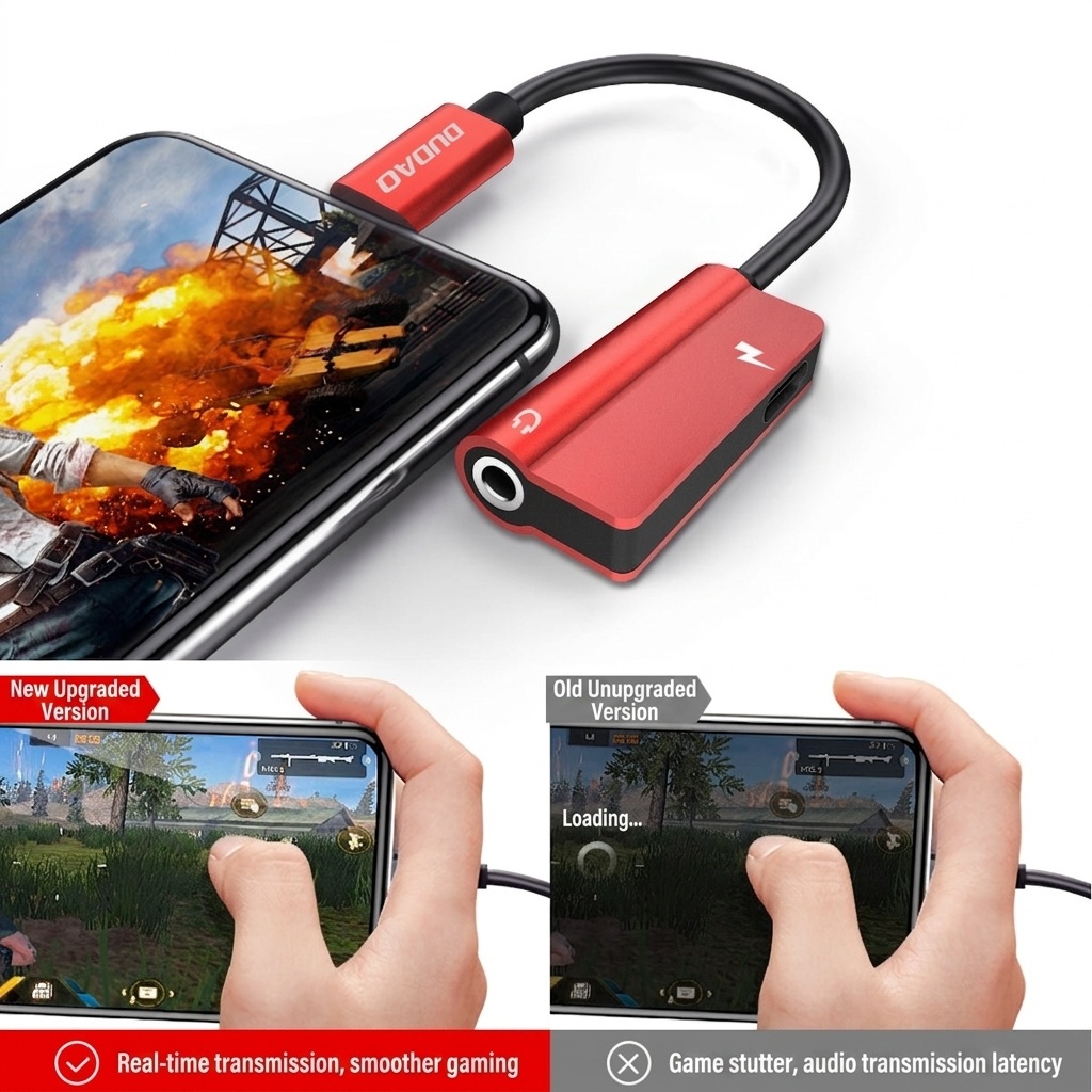 2-in-1 USB-C to 3.5mm Audio & Charge Adapter for Gaming, High-Fidelity Sound & Fast Charging