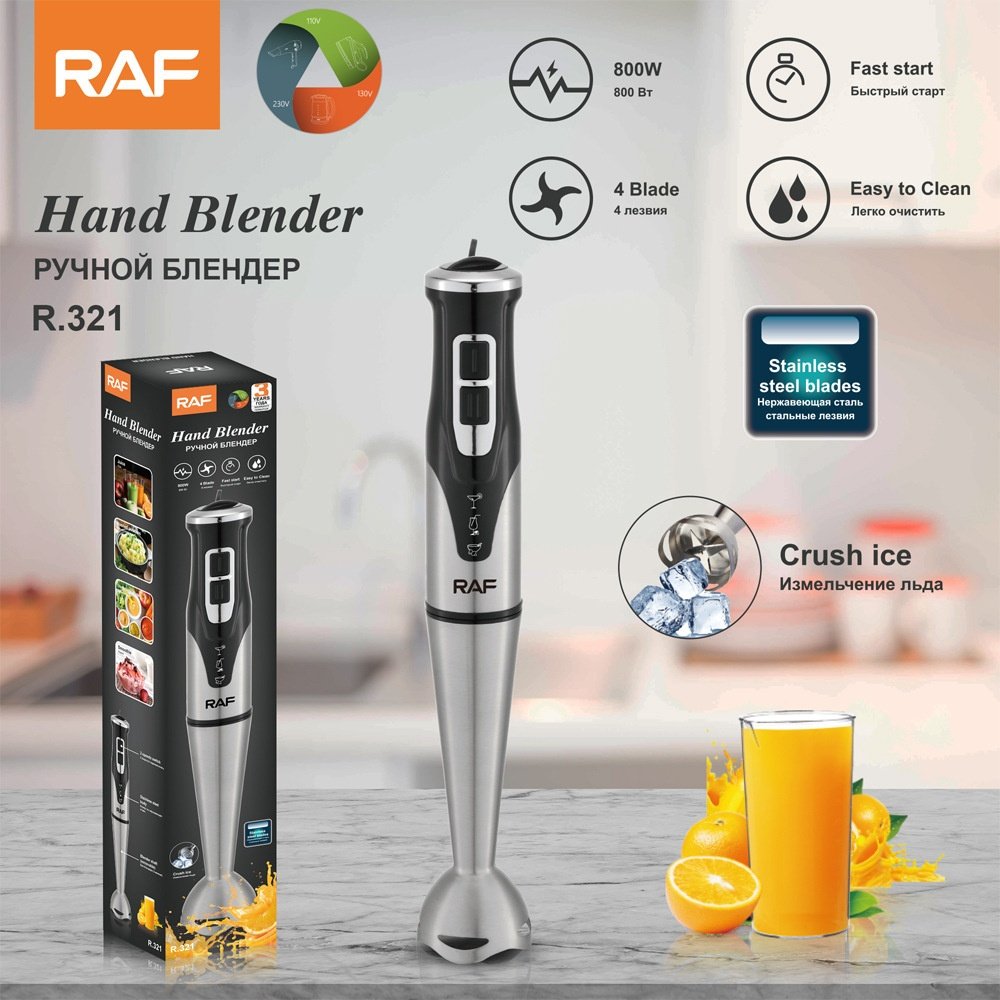 RAF R.321 800W Edelstahl-Stabmixer für die Küche