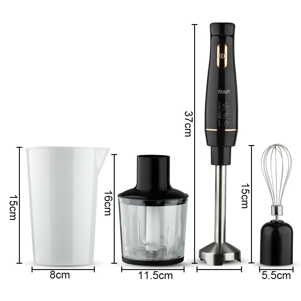 RAF 4-in-1 Stabmixer-Set – 800 W Schwarz/Weiß