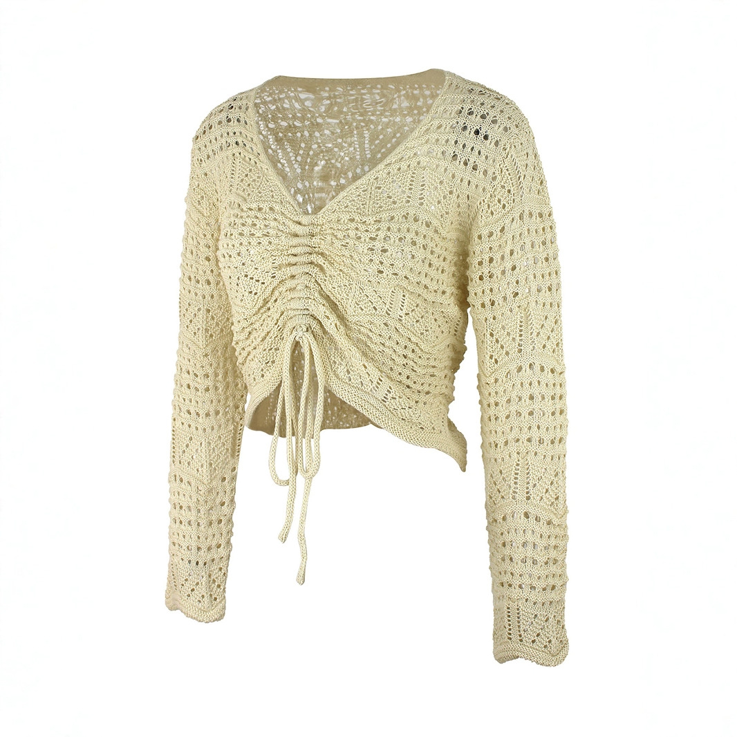 Cotton Crochet Beach Cover Up Long Sleeve