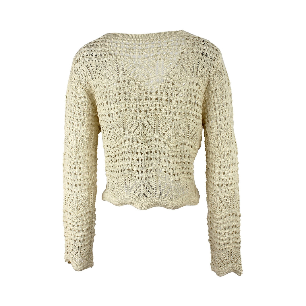 Cotton Crochet Beach Cover Up Long Sleeve