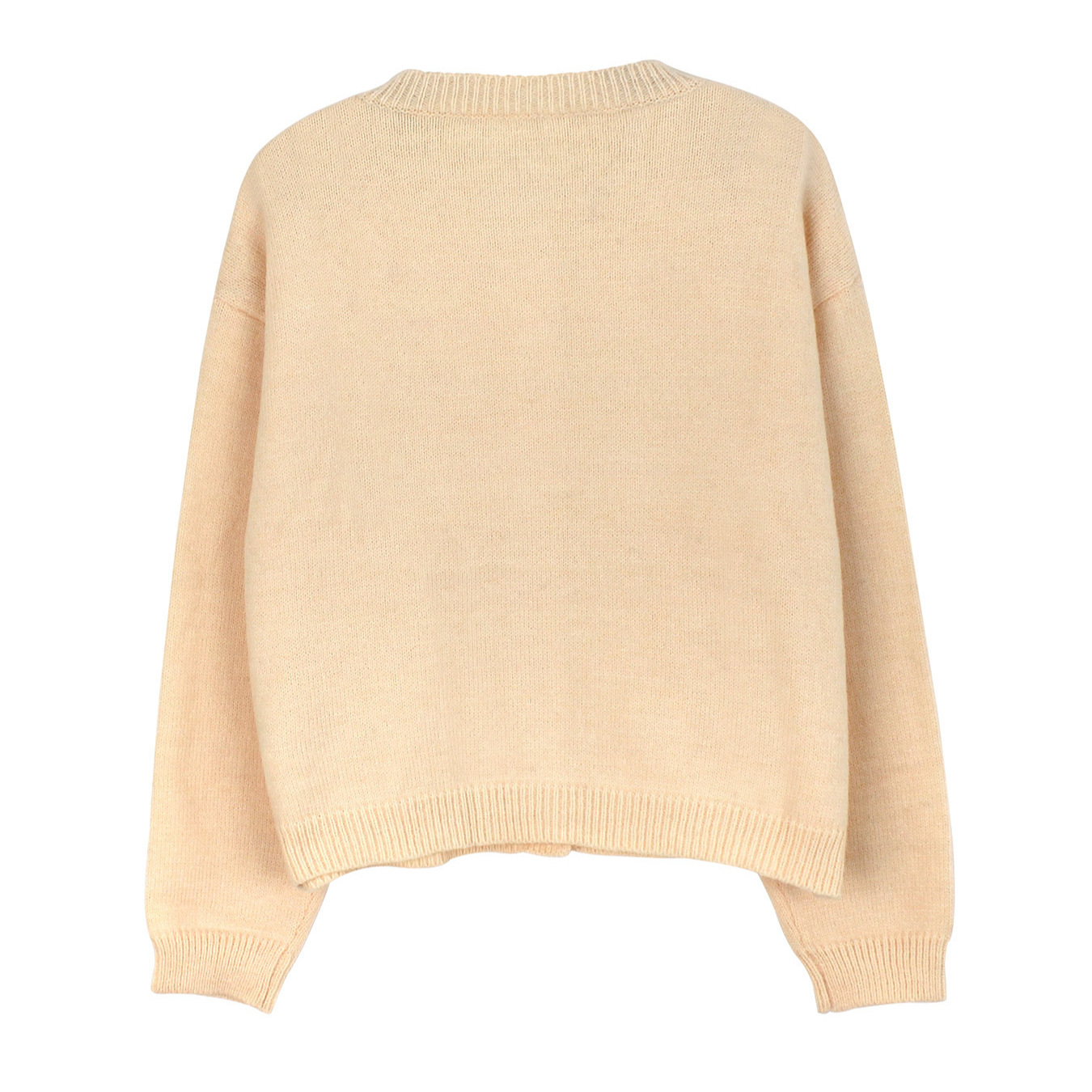 Knitted Cardigan Cropped Jacket Solid Color Spring Autumn