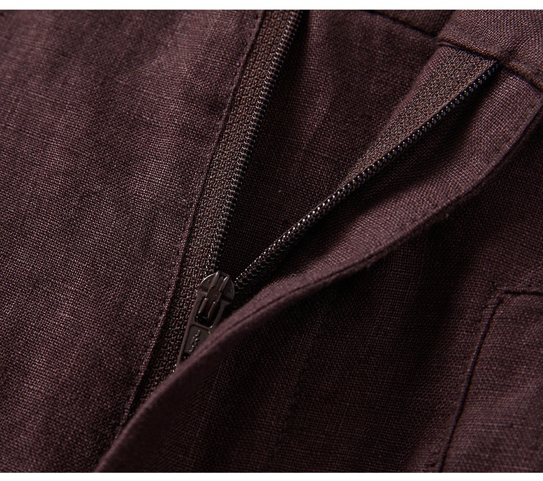 100% Linen High-Waisted Wide-Leg Linen Trousers