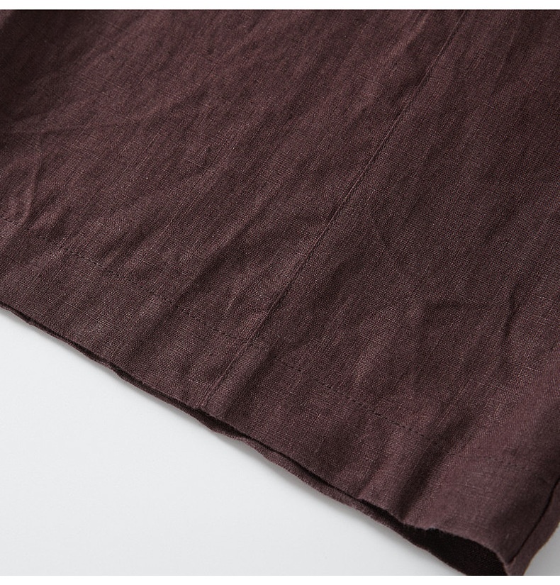100% Linen High-Waisted Wide-Leg Linen Trousers