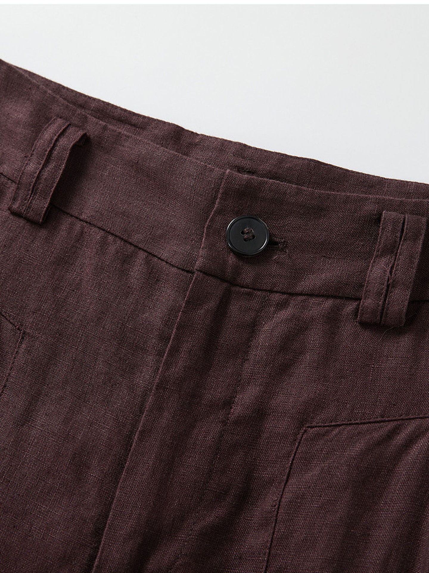 100% Linen High-Waisted Wide-Leg Linen Trousers