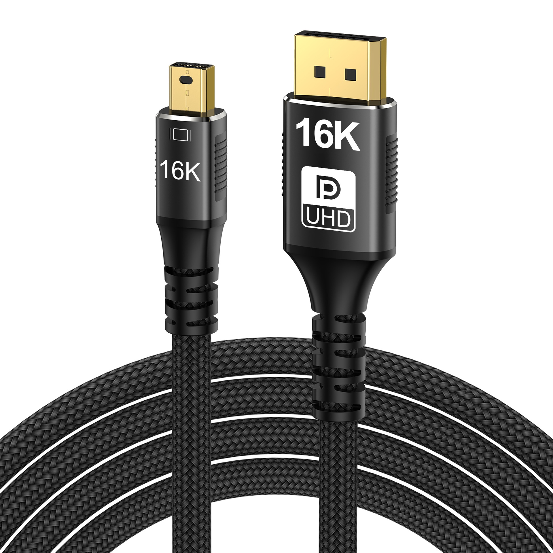 Mini DP to DP 2.1 Cable 16K@60Hz 80Gbps DisplayPort Adapter