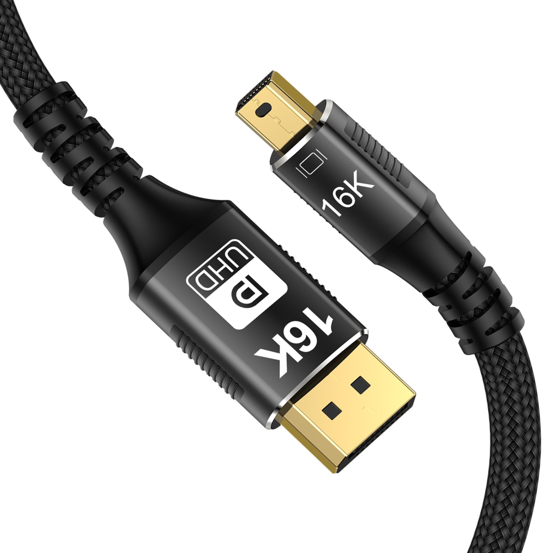 Mini DP to DP 2.1 Cable 16K@60Hz 80Gbps DisplayPort Adapter
