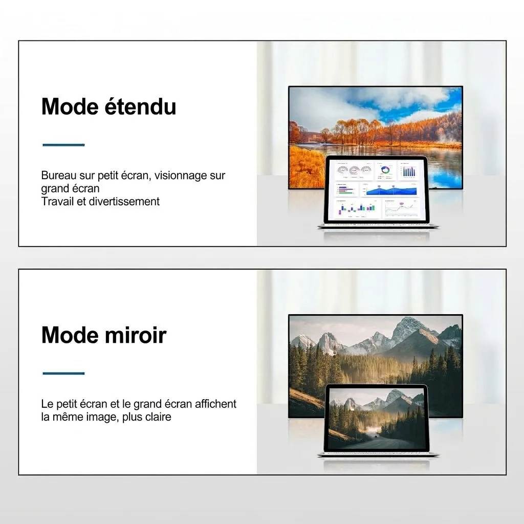 Adaptateur Mini DP vers DP 2.1 16K@60Hz 80Gbps DisplayPort