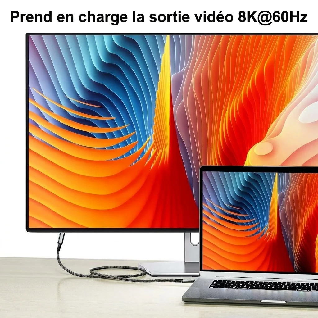 Câble USB 4.0 40 Gbit/s 240 W compatible 8K UHD Type-C et Thunderbolt 3/4