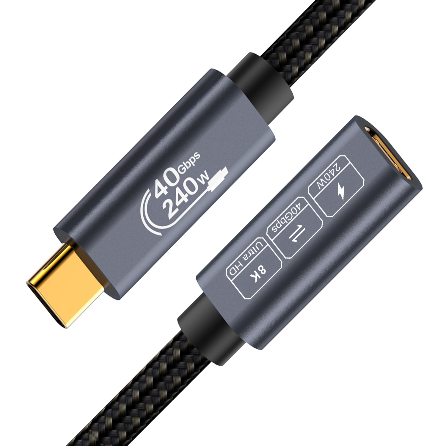 USB4 Cable 40Gbps 240W 8K UHD Type-C Thunderbolt 3/4 Compatible