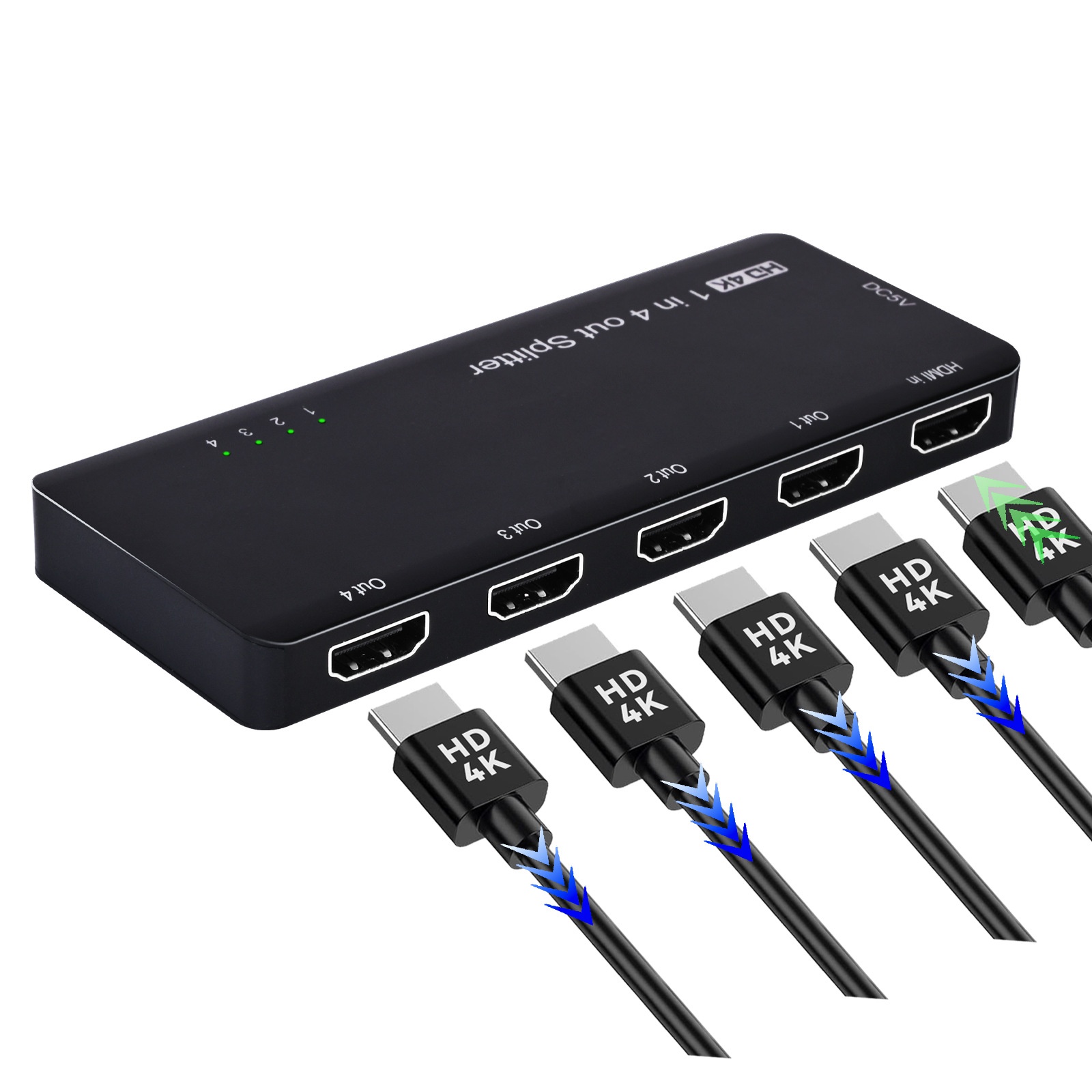 8K HDMI Splitter 1 In 4 Out - Ultra HD 48Gbps for Multiple Displays