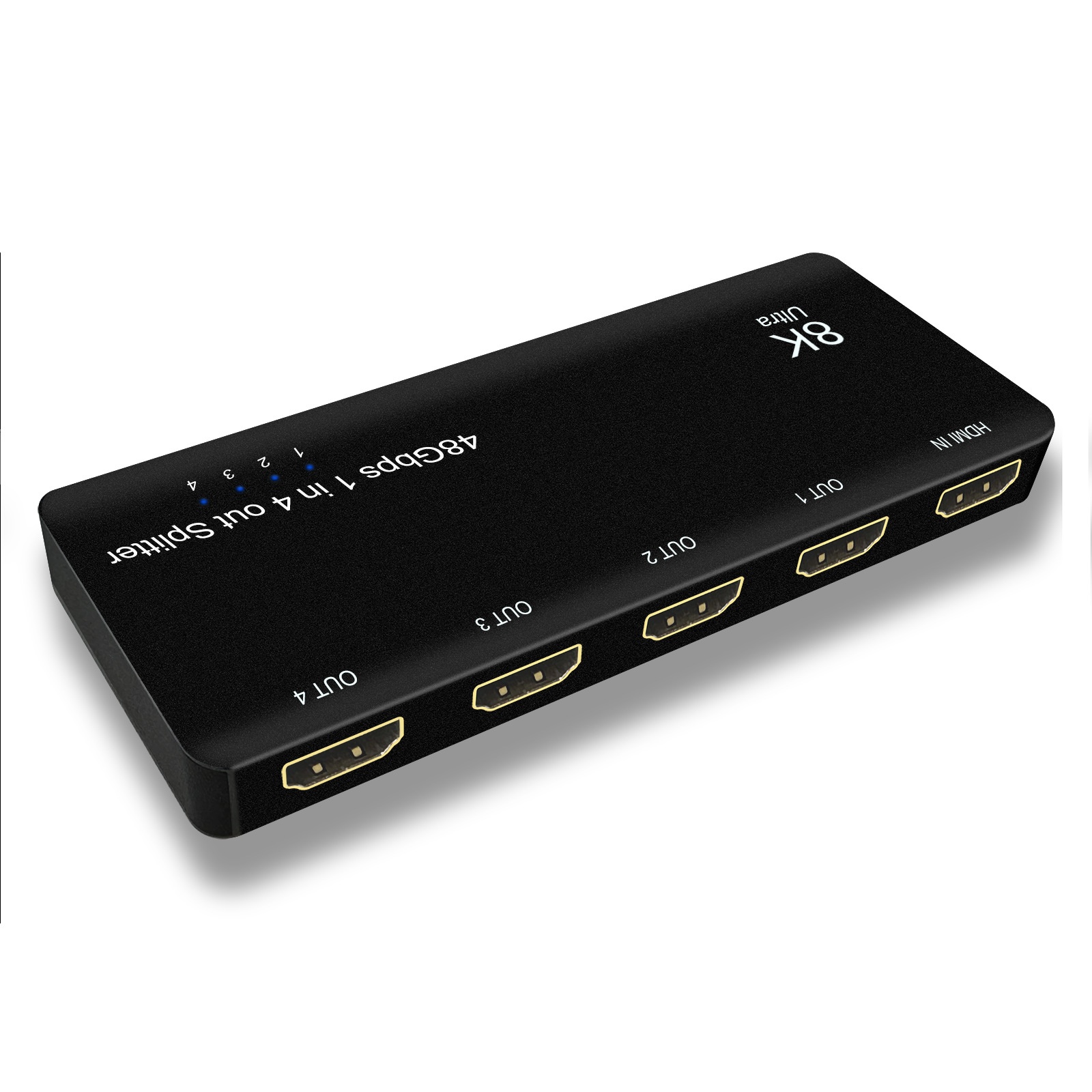 8K HDMI Splitter 1 In 4 Out - Ultra HD 48Gbps for Multiple Displays