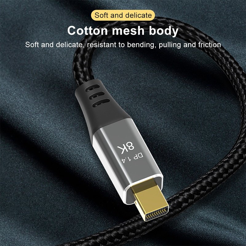 8K Mini DisplayPort to DisplayPort 1.4 Cable - Ultra HD