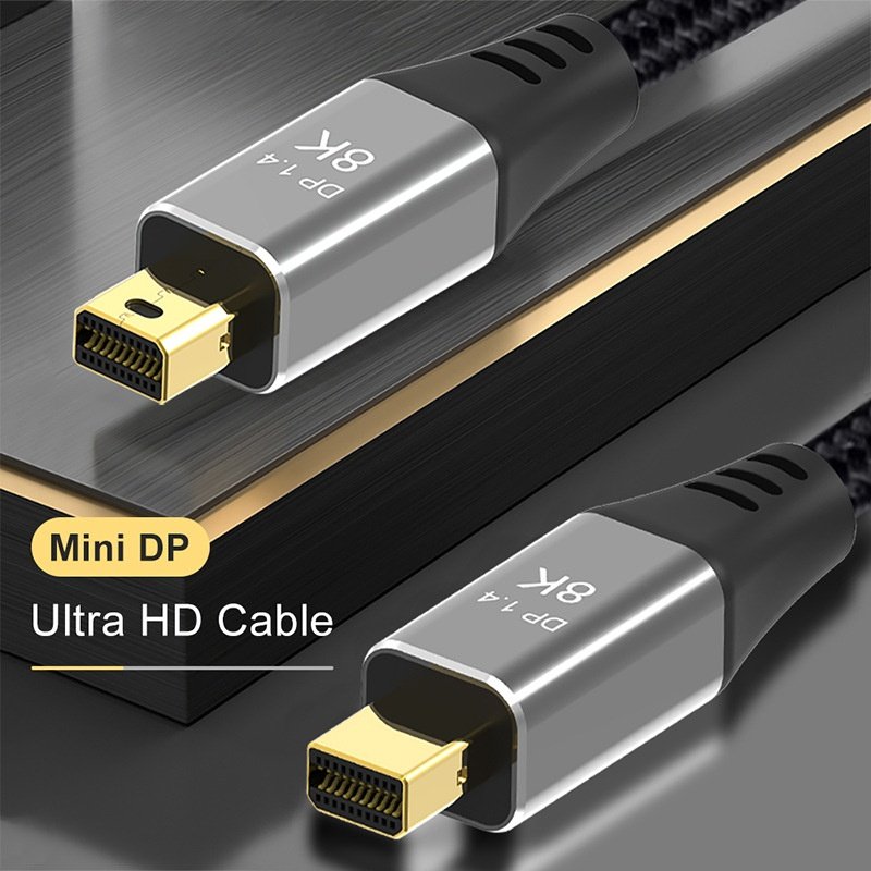 8K Mini DisplayPort to DisplayPort 1.4 Cable - Ultra HD