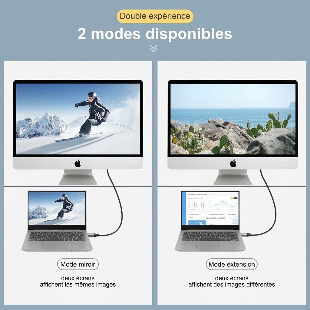 Câble Mini DisplayPort vers DisplayPort 1.4 8K - Ultra HD
