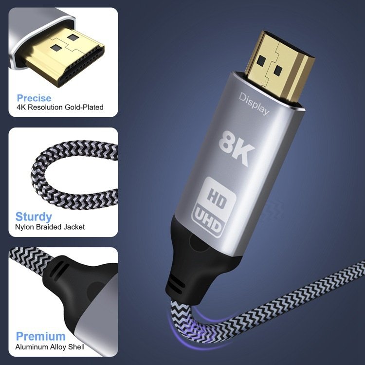 8K DisplayPort 1.4 to HDMI Adapter Cable - DP to HDMI