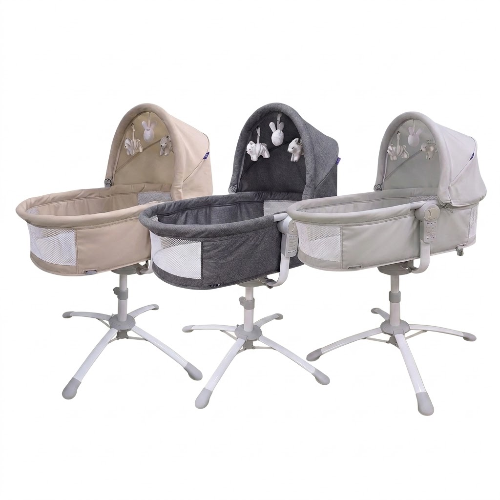 3-in-1 Electric Baby Rocking Chair & Bassinet - Grey