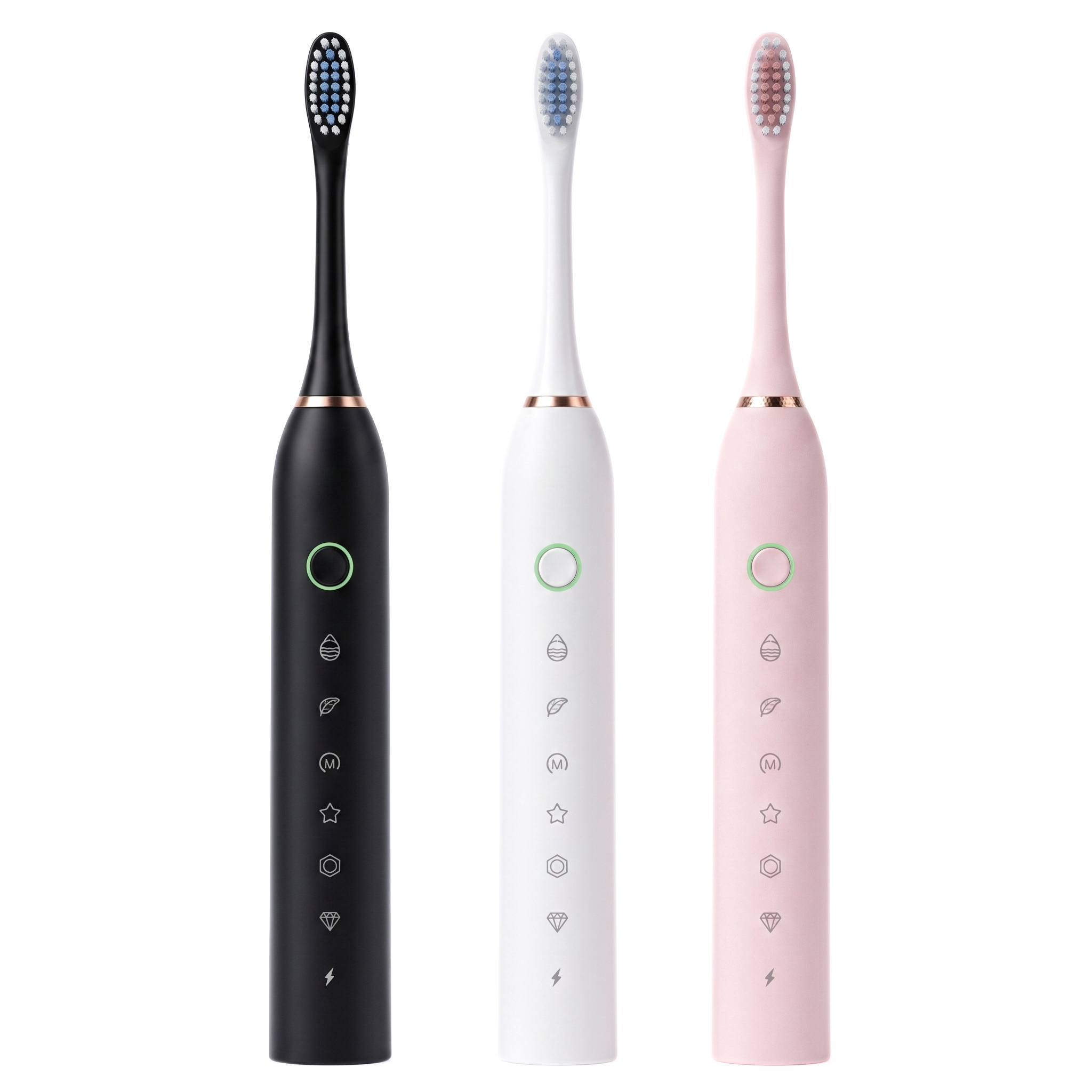 IPX7 Waterproof Sonic Electric Toothbrush, 6 Modes, USB Rechargeable, 60-Day Battery