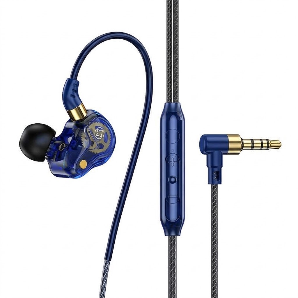 Quad-Core HiFi In-Ear Monitors with Mic, Dual 8mm Armature Drivers Deep Bass Noise Cancelling Earbuds, 3.5mm & Type-C Wired for Gaming Music