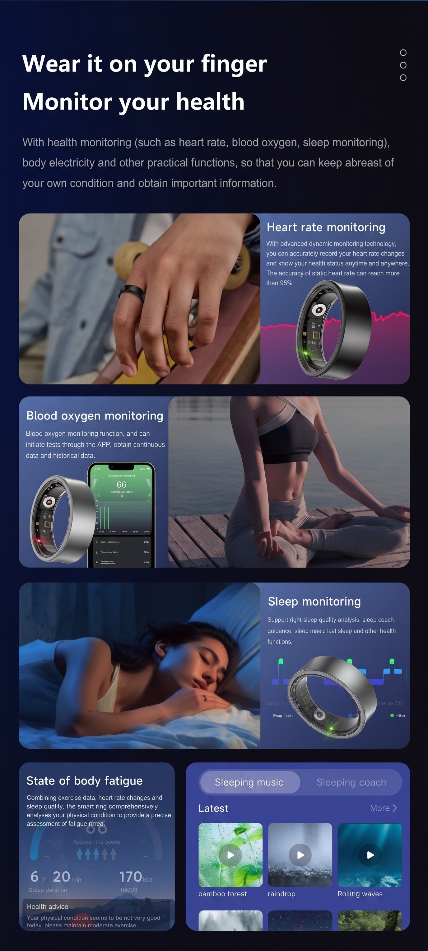 Smart Ring: tracker avanzato per la salute e il fitness, per un benessere ottimale.