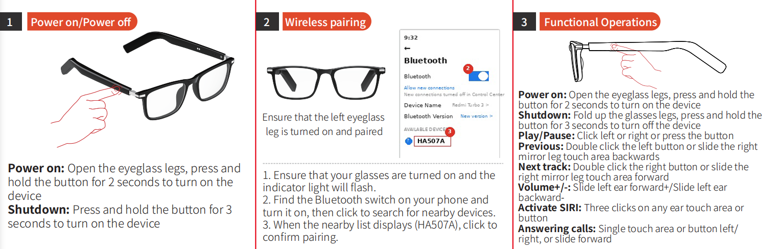 BL30 Black Plastic Smart Sunglasses #BS705-0011