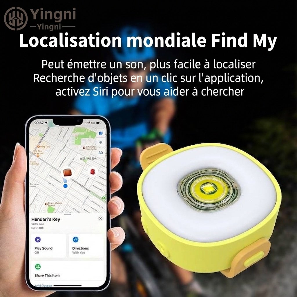 Traceur intelligent pour animaux de compagnie compatible avec Apple Localiser mon animal, pendentif veilleuse LED pour collier de chien, étiquette de localisation anti-perte iOS pour chiens, chats et usage extérieur