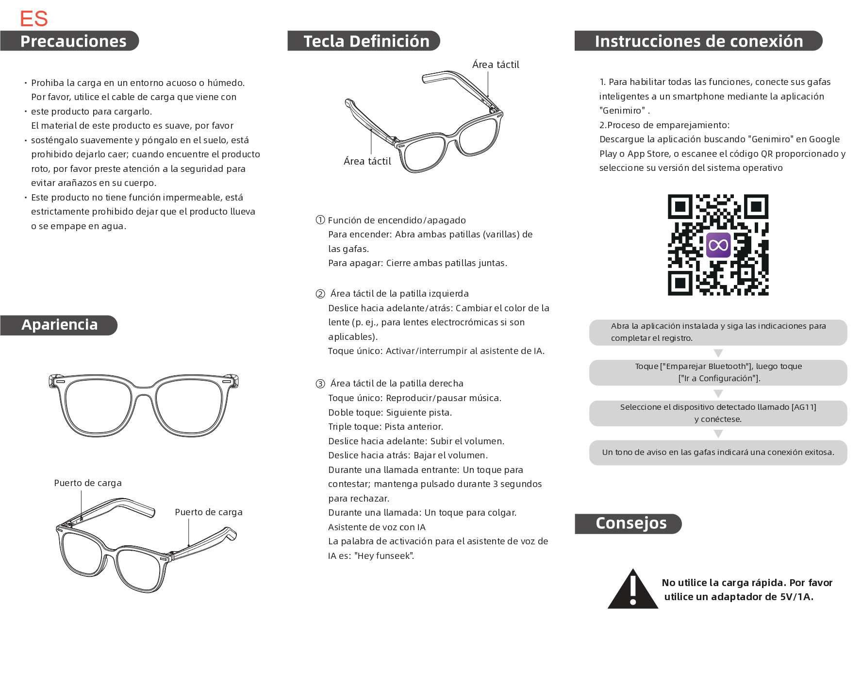Gafas de sol electrocrómicas inteligentes con IA AG11 TR90 azules n.° BS1223-0002
