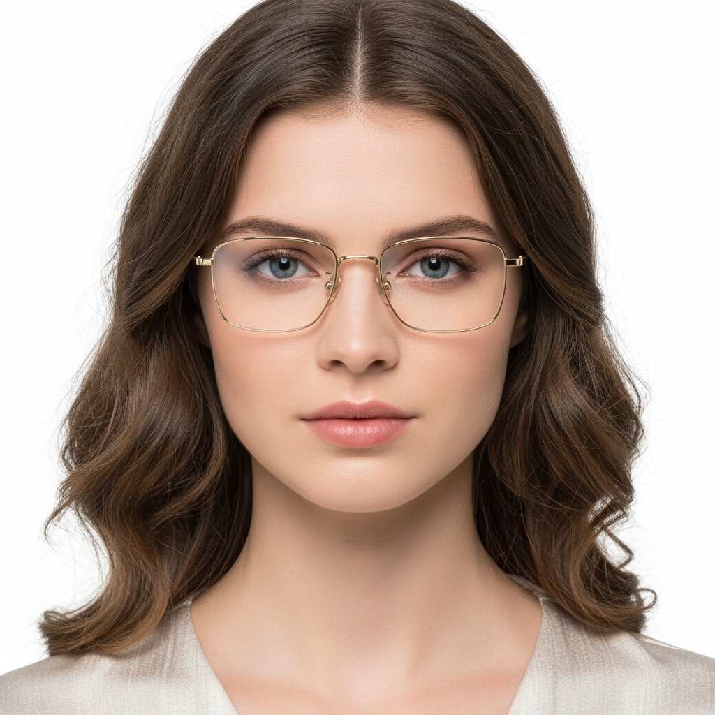 BS1913-0157_Golden_Rectangular_Titanium_Glasses_model
