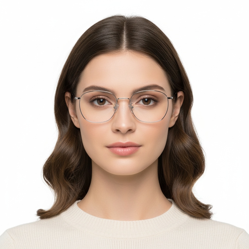 BS1913-0225_Silver_Rectangular_Titanium_Glasses_model