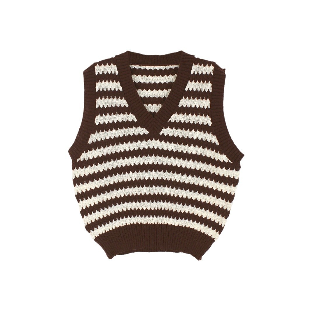 Women's V-Neck Sweater Vest - Lightweight Spring Autumn Knit Top SSU-00031