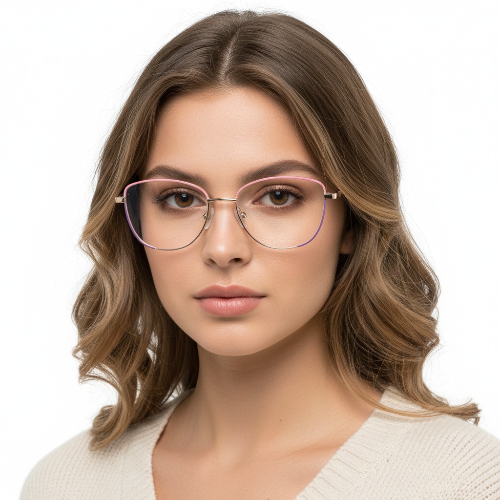 BS2425-0036_Pink_Butterfly_Metal_Glasses_model