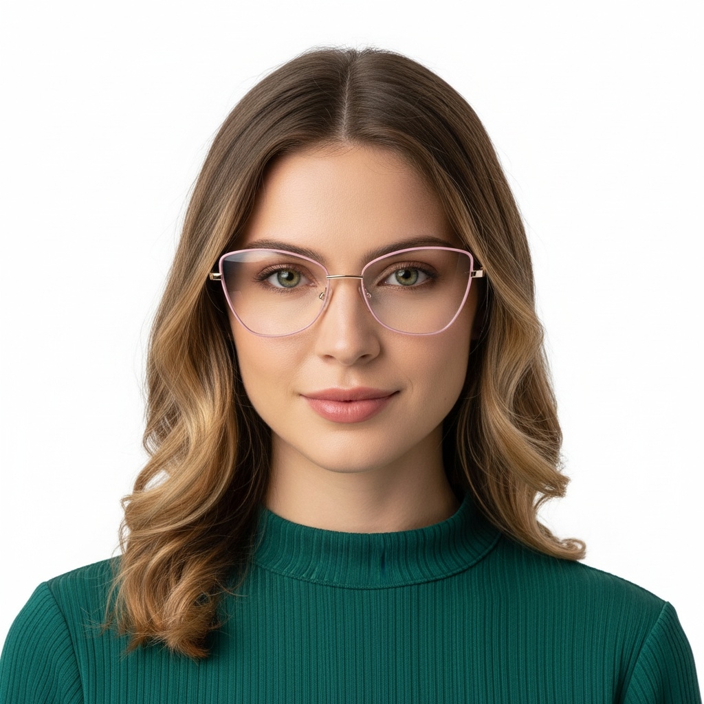 BS2425-0072_Pink_Butterfly_Metal_Glasses_model