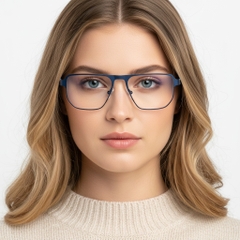 BS2425-0105_Blue_Rectangular_Metal_Glasses_model