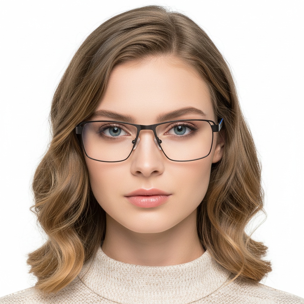 BS2425-0107_Grey_Rectangular_Metal_Glasses_model