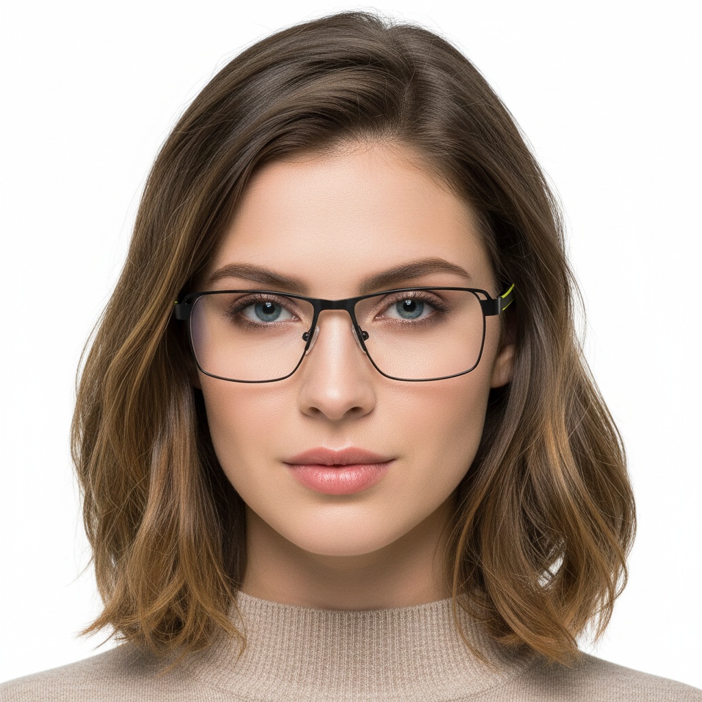 BS2425-0108_Yellow_Rectangular_Metal_Glasses_model