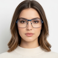 BS2425-0114_Blue_Rectangular_Metal_Glasses_model