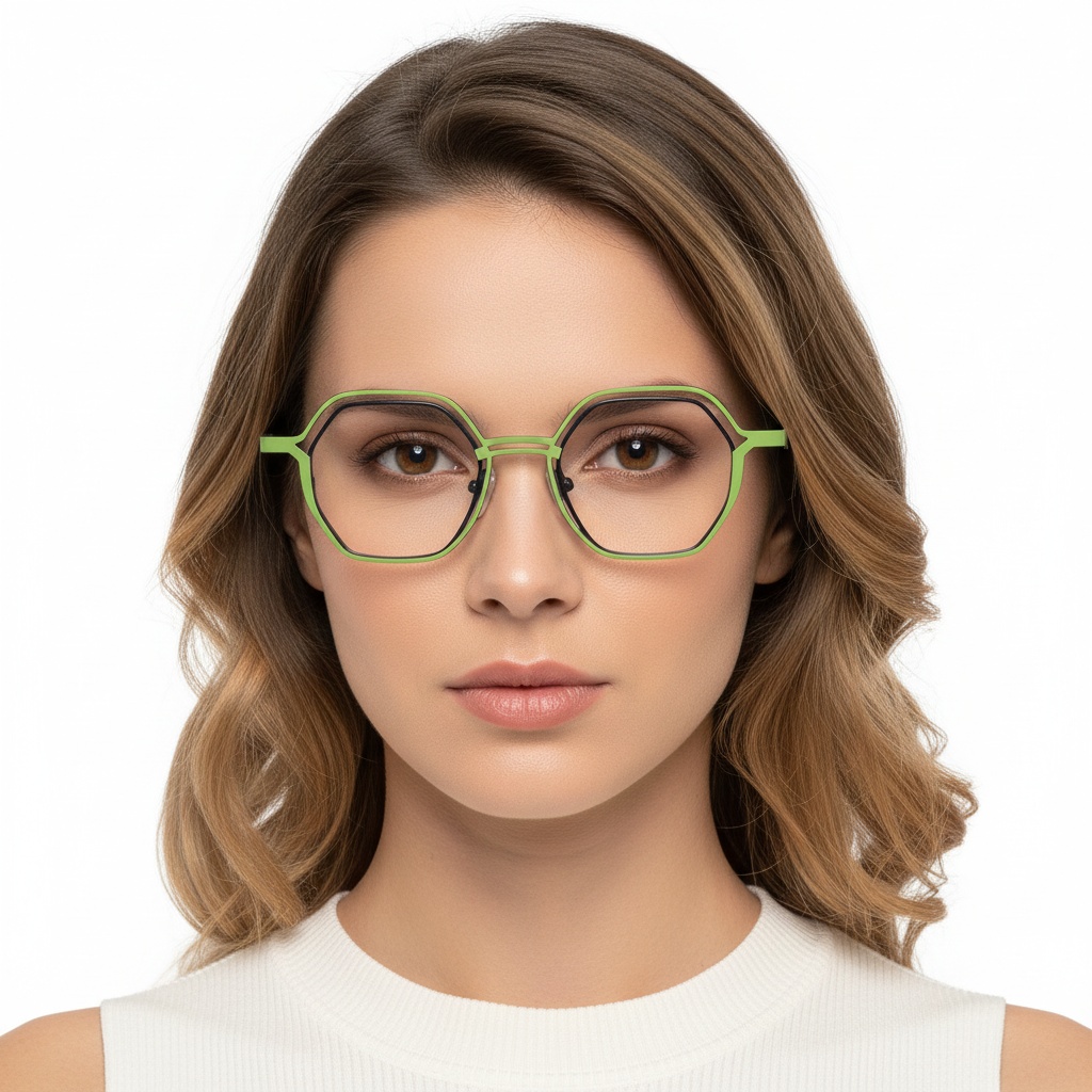 BS2425-0161_Green_Geometric_Metal_Glasses_model