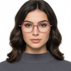 BS2425-0165_Pink_Rectangular_Metal_Glasses_model