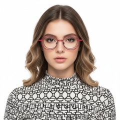 BS2425-0186_Pink_Oval_Metal_Glasses_model