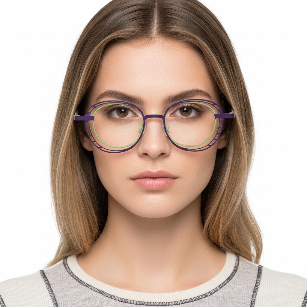 BS2425-0188_Green_Oval_Metal_Glasses_model