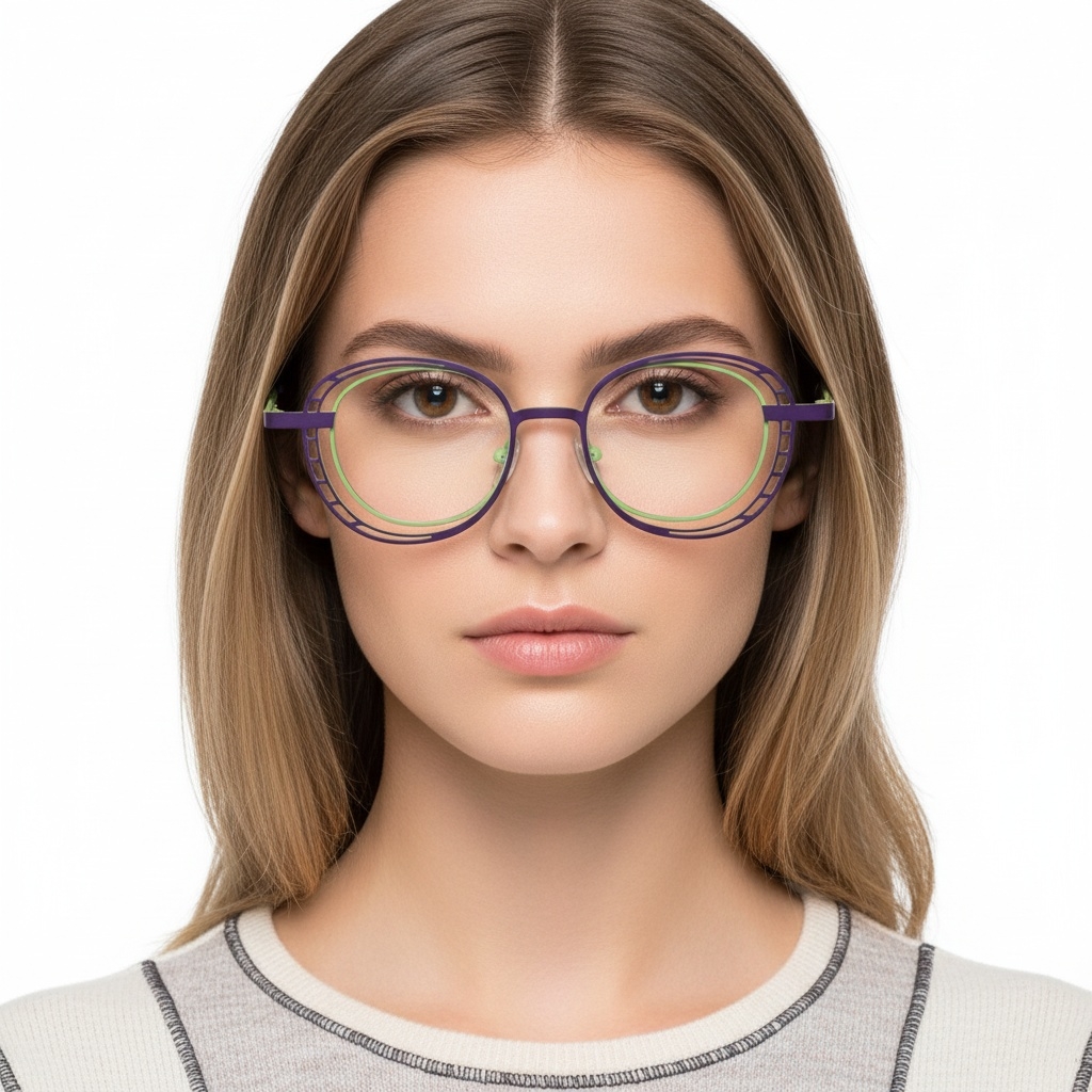 BS2425-0188_Green_Oval_Metal_Glasses_model