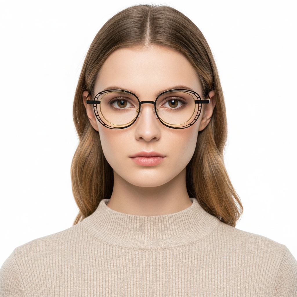 BS2425-0190_Yellow_Oval_Metal_Glasses_model