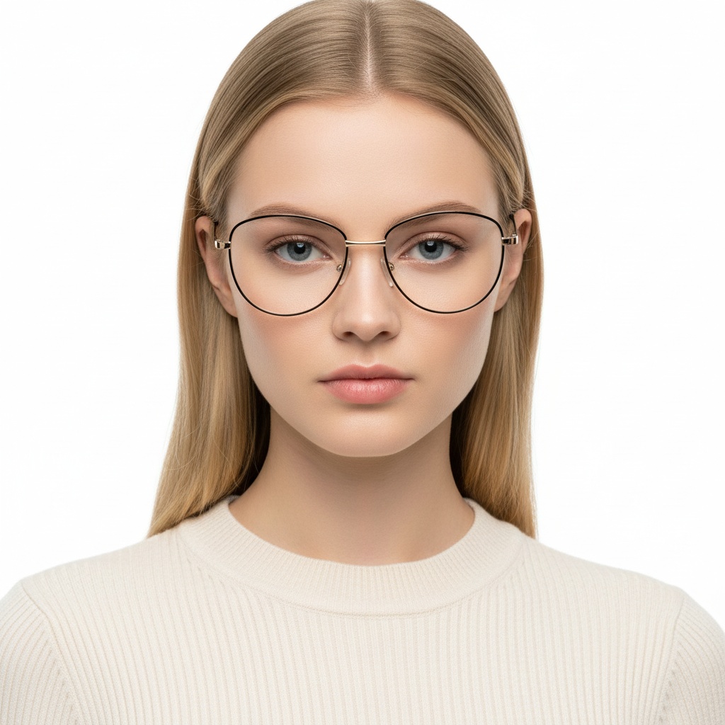 BS2425-0213_Black_Oval_Metal_Glasses_model