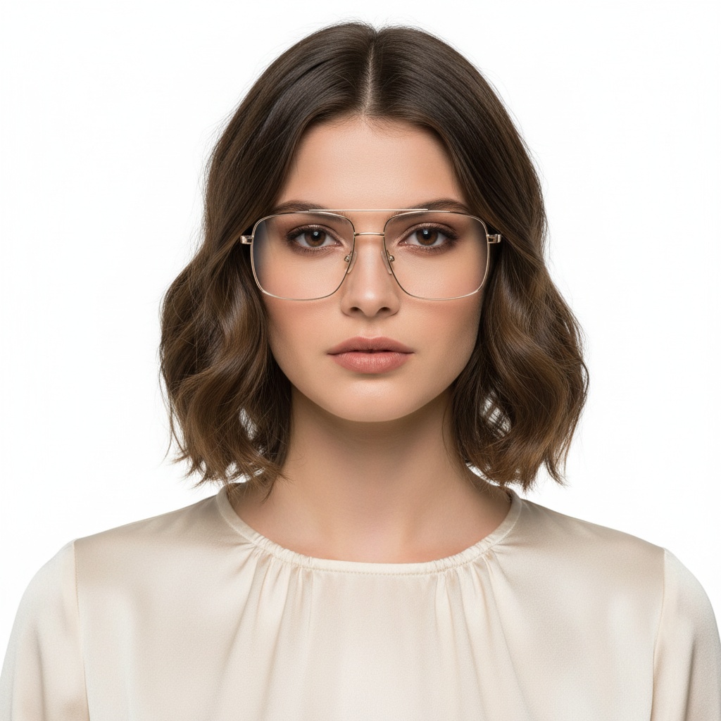 BS2425-0225_Golden_Aviator_Metal_Glasses_model